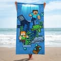 Minecraft Strandhandduk Blå, orange, grön, svart