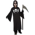 Screamdragt Spøgelse Skelettryk Kostume Halloween Børn Sort Black 128