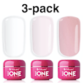 Miniatyrbilde 2 av 5: 3-pakning Base one - Builder - Klar, Rosa, Dekkende 45g UV-gel