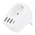 Miniatyrbilde 3 av 5: USB-kontakt for flere nettverk, USB-lader med flere uttak med 1 AC-utgang, 1 USB C og 3 USB-porter, stikkontakt kompatibel med iPhone/iPad