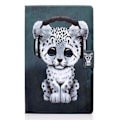Miniatyrbild 2 av 5: Läderfodral för Samsung Galaxy Tab A9+ surfplatta (Music Leopard)