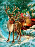 Diamantmålning / Diamond Painting 30x40cm - Jul Vinter Ren multifärg multicolor