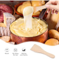 Miniatyrbillede 2 af 2: Pieces Non-Stick Belægning Mini Raclette Pande Sæt med 4 Træspader Bærbar Bageplade til Smeltet Ost Stegte Æg