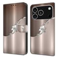 Kompatibel med iPhone 17 Pro Max Cover Magnetisk Lukning 3D-Mønster Læder Pung Etui Silver Silver Flower