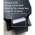 Miniatyrbild 5 av 5: Läderfodral för fyrkantig servettbox – med bottenbälte, modern PU-läder kubformad servettboxhållare