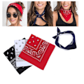 Miniatyrbillede 1 af 3: 3-pak Bandana Paisley Rød, sort og hvid 53x53 cm