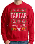 Farfar - Juletrøje stil rød sweatshirt M m