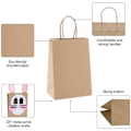 Miniatyrbilde 5 av 5: 50 stk Partyposer Kraft Gavepose 20.3X 11X 27cm Brun Shopping Papirpose med Tvinnede Håndtak for Festgave（Gul）