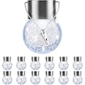 Miniatyrbilde 2 av 6: 12-pakning hengende solcellelamper utendørs, vanntette solcellelykter med håndtak og klemme, dekorative sprukne glasskulelys for juledekorasjon,