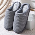 Miniatyrbilde 1 av 3: Hjemmesko for menn, Vintertoffler for menn, Komfortable Tøfler, Varme Fleecefôrede Sko, Innetoffler for menn, Vinter Grå 44-45 Gray