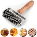 Miniatyrbilde 1 av 5: Ampseven Bakverk Gallerrulle Kutter - Rustfritt Stål Deig Gitter For Pai Pizza Brød Beef Wellington Bakverk Skorpe Rullekutter