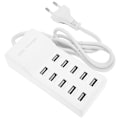 Miniatyrbilde 1 av 5: USB Ladestasjon 10-Port Power Lader for Flere Enheter EU-kontakt 100-240V