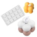 Ljusform 15 st Mini Kuber - Silikon DIY Ljus 4 cm vit white