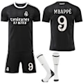 Miniatyrbillede 1 af 2: 2025-2026 Real Madrid Sort Træningsfodboldtrøje med Strømper No.9 Mbappé 18