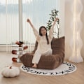 Miniatyrbild 5 av 7: Togo Ensitssoffa - Beige - Ingen montering, Ergonomiskt helkroppsstöd, högdensitets fjädrande skum, Premium Soft-Touch-klädsel vit