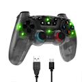 Miniatyrbild 1 av 6: Trådlös gamepad för Switch, Controller, Bluetooth, 7-färgs ljuseffekt svart