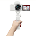 Miniatyrbild 4 av 5: Sony Wireless Bluetooth Shooting Grip and Tripod for still and video, ideal for vlogging (GP-VPT2BT), White vit