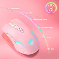 Miniatyrbild 3 av 8: ONIKUMA CW905 Trådlös RGB Rosa Bluetooth USB 3600 DPI Spelmus rosa