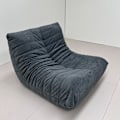 Miniatyrbild 3 av 5: Togo Ensitssoffa - Grå - Ingen montering, Ergonomiskt helkroppsstöd, högdensitets fjädrande skum, Premium Soft-Touch-klädsel grå
