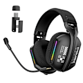 Miniatyrbild 2 av 11: Onikuma GT808 Svart Over-the-Head Tri-Mode Bluetooth Headset svart