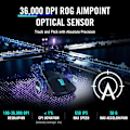 Miniatyrbild 4 av 6: ASUS ROG Harpe trådlös spelmus, Ace Aim Lab Edition, 54 g ultralätt, 36 000 DPI-sensor, Tri-mode-anslutning SpeedNova, svart svart