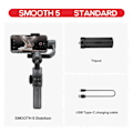 Miniatyrbild 2 av 7: Zhiyun Smooth 5 Smartphone 3-axlig Handhållen Stabilisator - Standard svart