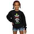 Miniatyrbild 2 av 5: Elf Girls Christmas Cheer Text Sweatshirt 7-8 år Svart Black 7-8 Years