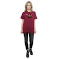 Miniatyrbild 4 av 5: Wonder Woman Dam/Damer Logotyp Bomull Boyfriend T-shirt XXL Bu Burgundy XXL