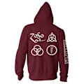 Miniatyrbild 2 av 2: Led Zeppelin Unisex Vuxen Symboler Zip Hoodie XXL Vinröd Maroon XXL