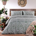 Miniatyrbild 4 av 4: Furn Tanza Global Geometrisk Täcke Set Superking Salvia Grön Sage Green Superking