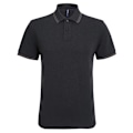 Miniatyrbild 1 av 2: Asquith & Fox Klassisk passform Tipped Poloskjorta S Svart Heathe Black Heather/Charcoal S