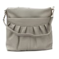 Miniatyrbild 1 av 4: Eastern Counties Leather Dam/Damer Leona Ruched Läder Handväska Light Grey One Size
