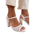 Miniatyrbild 2 av 3: Where's That From Dam/Damer Cuba Flätad PU Medium Block Heel White 8 UK