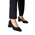 Miniatyrbild 3 av 3: Dorothy Perkins Dam/Dam Elise Extra Wide Court Shoes 3 UK Natural Black 3 UK