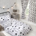 Miniatyrbild 1 av 2: Bedding & Beyond Scandi Bear Forest Lakanset Enkelsäng Svart/Vit/Grå Black/White/Grey Single