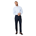 Miniatyrbild 3 av 3: Burton Herr Mini Check Easy-Iron Slim Formal Shirt 17in Blå Blue 17in