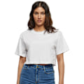 Miniatyrbild 2 av 2: Bygg ditt varumärke Dam/Dam Oversized Kortärmad Crop Top White XXL