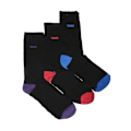 Miniatyrbild 1 av 2: Duke Herr D555 Pheonix Bomullsstrumpor i Kingsize (3-pack) 11-13 Blue/Red/Purple 11-13 UK