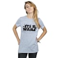 Miniatyrbild 2 av 3: Star Wars Dam/Damer Minimalistisk Logotyp Bomull Pojkvän T-Shir Sports Grey M