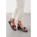 Miniatyrbild 4 av 4: Good For The Sole Dam/Dam Amber Wide Wedge Sandaler 5 UK B Black 5 UK