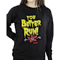 Miniatyrbild 3 av 4: Netflix Dam/Kvinnor Stranger Things You Better Run Sweatshirt Black XXL