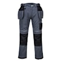 Miniatyrbild 1 av 2: Portwest PW3 Holster Stretch Arbetsbyxor för män 36R Zoom Grå/Svart Zoom Grey/Black 36R