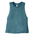 Miniatyrbild 1 av 2: Bella + Canvas Dam/Damer Racerback Cropped Sleeveless Tank Deep Teal Heather XL