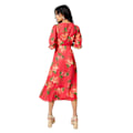 Miniatyrbild 2 av 3: Dorothy Perkins Dam/Kvinnor Blommig Knäppning Genom Petite Midi Red 16 UK