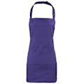 Miniatyrbild 1 av 2: Premier Colours 2-i-1 Förkläde / Arbetskläder (2-pack) One Size Pu Purple One Size