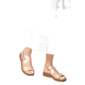 Miniatyrbild 3 av 3: Good For The Sole Dam/Kvinna Ana Comfort Crossover Strap Bred Sandaler Rose Gold 4 UK