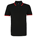 Miniatyrbild 1 av 3: Asquith & Fox Klassisk passform Tipped Poloskjorta M Svart/ Röd Black/ Red M