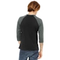 Miniatyrbild 2 av 4: Canvas Herr 3/4 Ärms Baseboll T-shirt 2XL Svart/ Mörk Heather Black/ Deep Heather Grey 2XL