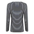 Miniatyrbild 2 av 3: Weird Fish Mila Randig Ribbad Organisk Långärmad T-shirt för Kvinnor Navy 20 UK