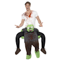 Miniatyrbild 1 av 4: Smiffys Unisex Vuxen Zombie Piggy Back Kostym One Size Grön/G Green/Grey One Size